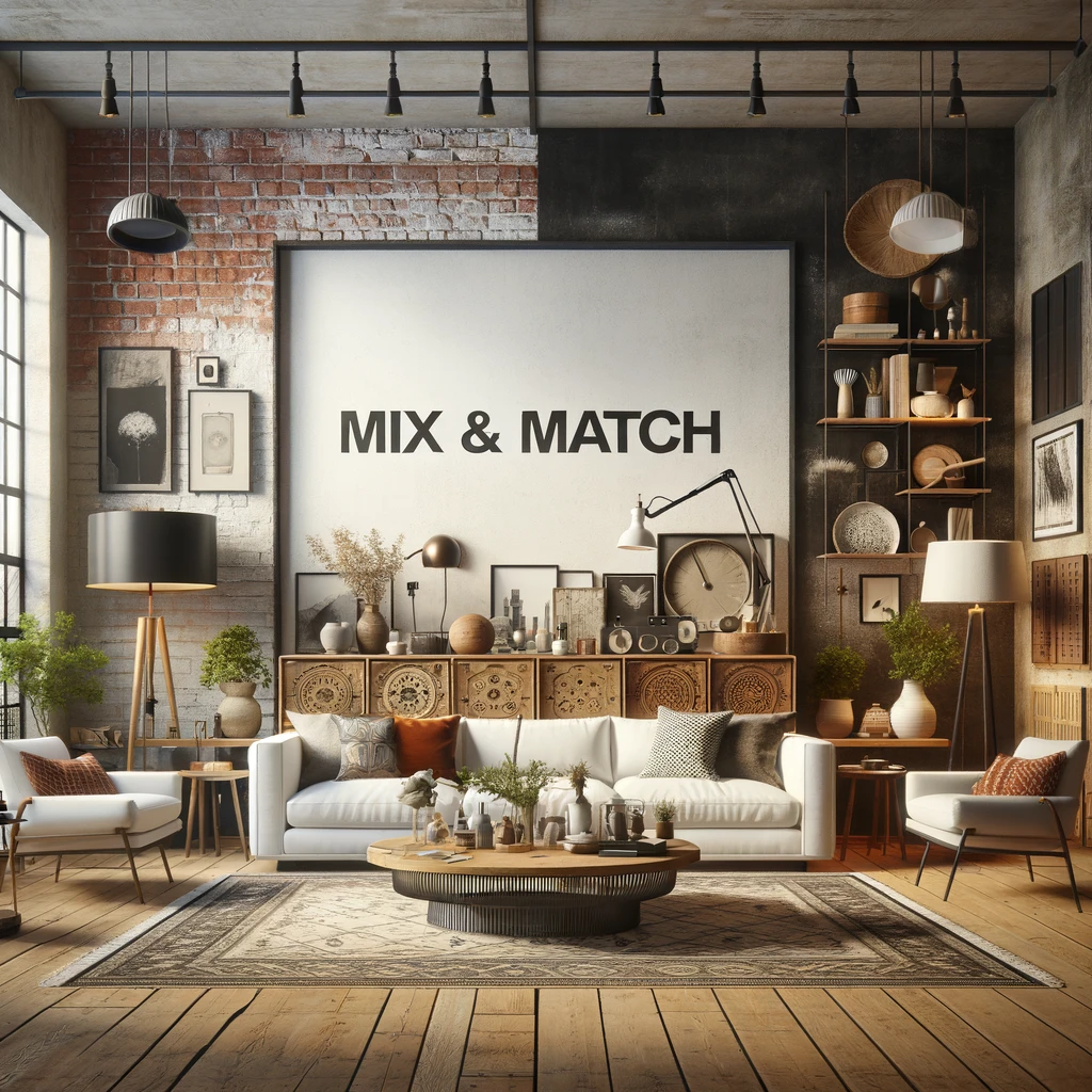 Salon avec une décoration "Mix & Match"